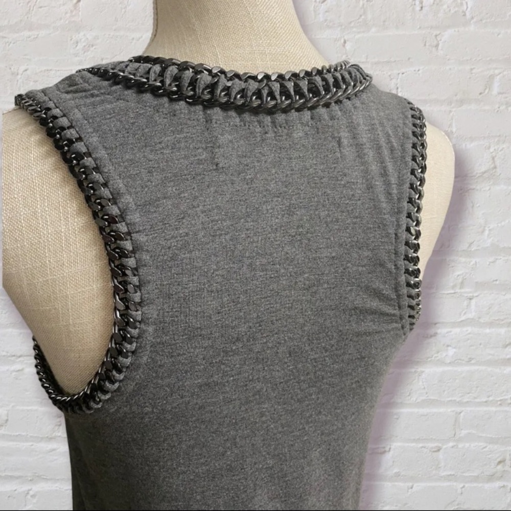 ALL SAINTS - Itita Vest Chain Neck Line Charcoal Tank Top Size 4 - Picture 6 of 9